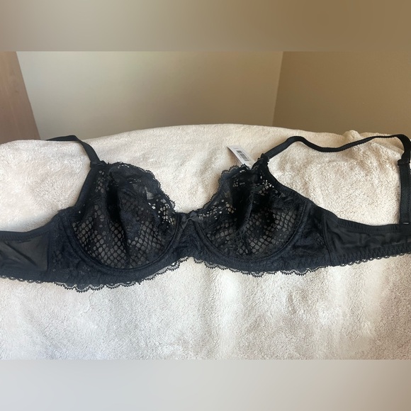 Adore Me (NWT) 32 C black lace floral bra - clothes - Picture 4 of 17